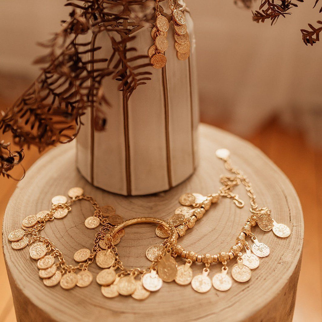 Gold Amasya bracelet with coins - Bracelet - Boho Jewelry - Lost Lover