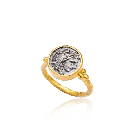 Gold Roman Medallion Ring - Ring - Boho Jewellery - Lost Lover