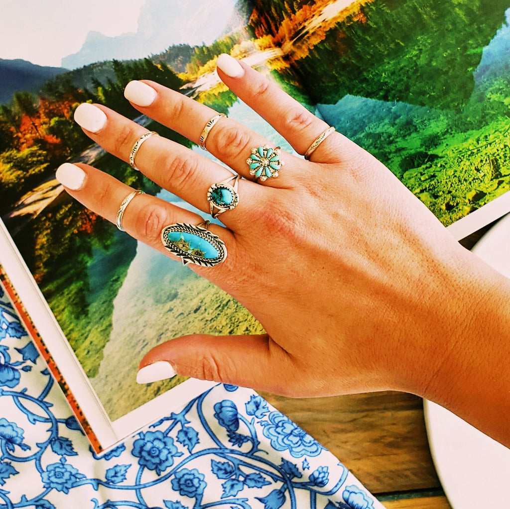 Patterned Navajo Ring - Ring - Boho Jewelry - Lost Lover
