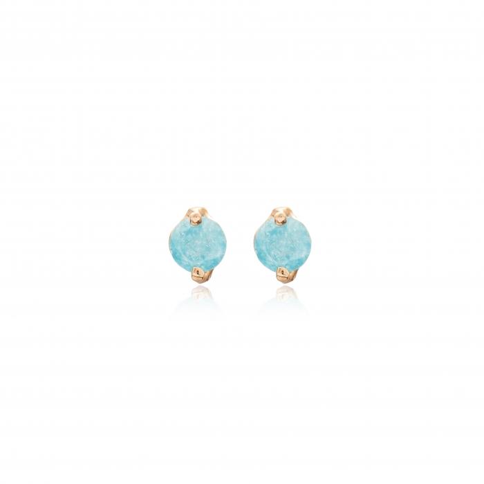Rose Gold Aquamarine Stud Earrings - Earrings - Boho Jewelry - Lost Lover