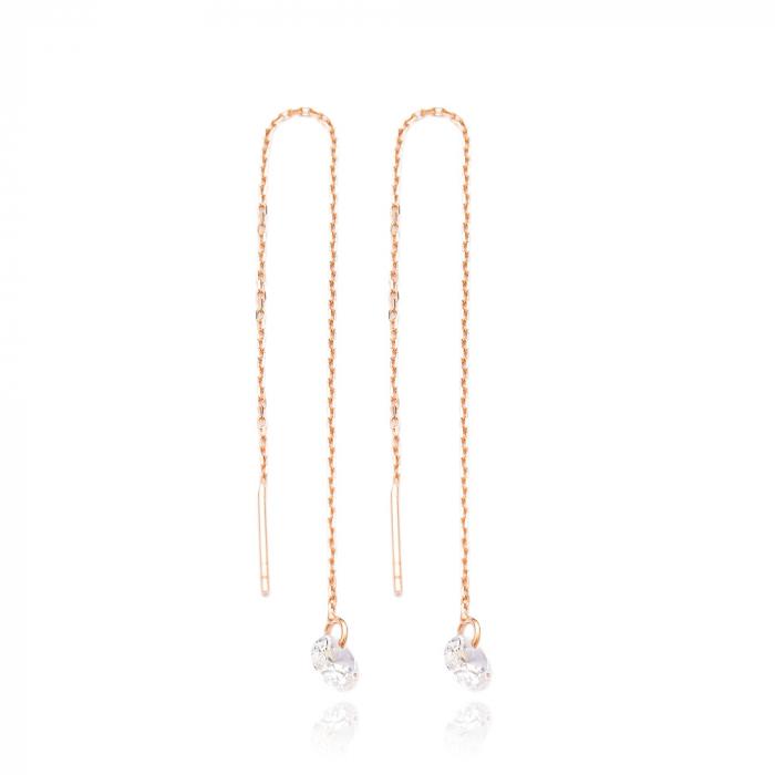 Rose Gold Zircon Thread Earrings - Earrings - Boho Jewelry - Lost Lover