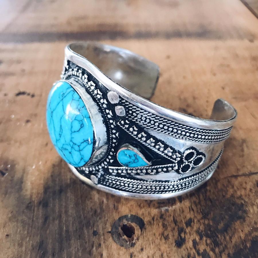 Turquoise tribal cuff - Small - Bracelet - Bohemian Jewellery and Homewares - Lost Lover