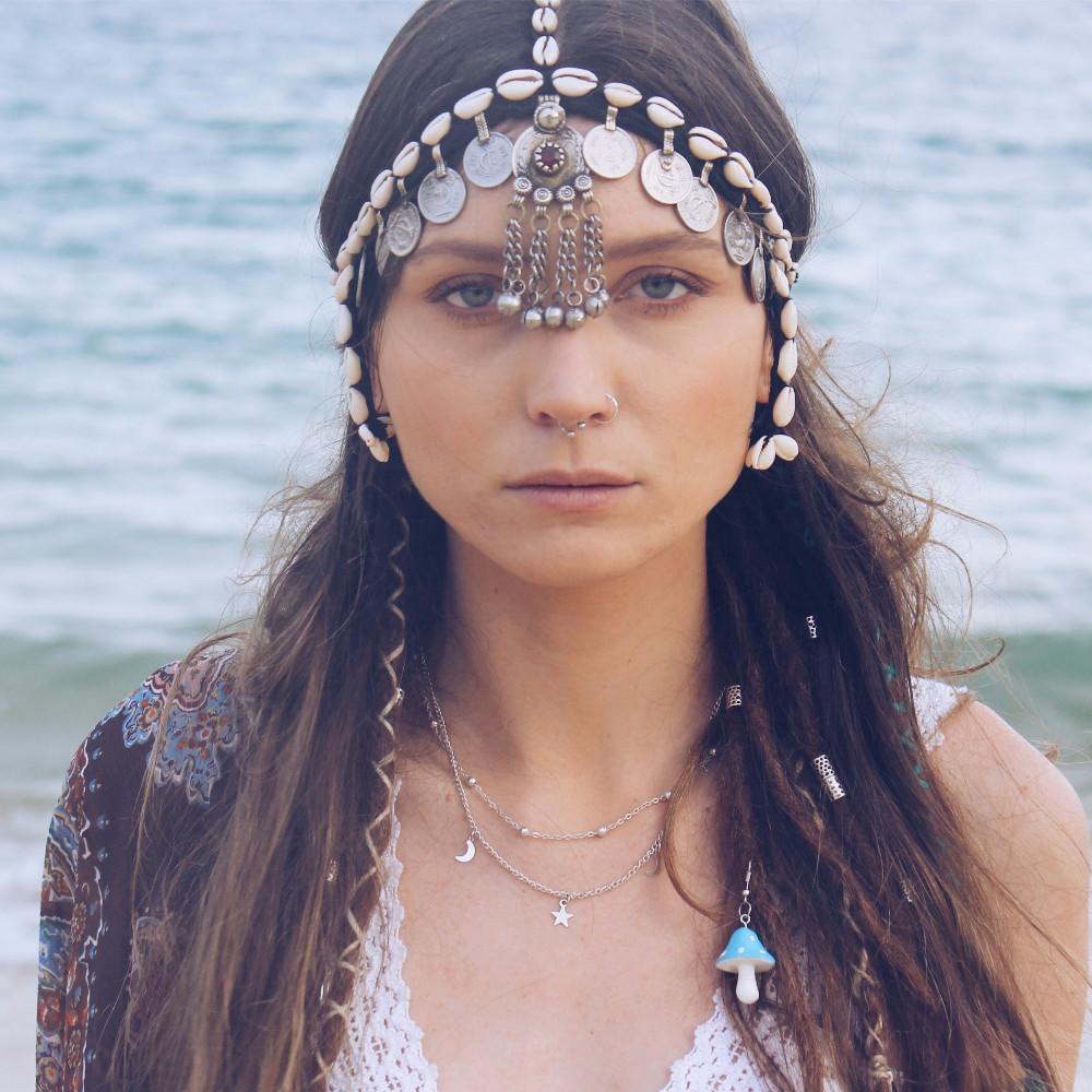 Cowrie & Coins Headpiece - Headpiece - Bohemian Jewellery and Homewares - Lost Lover