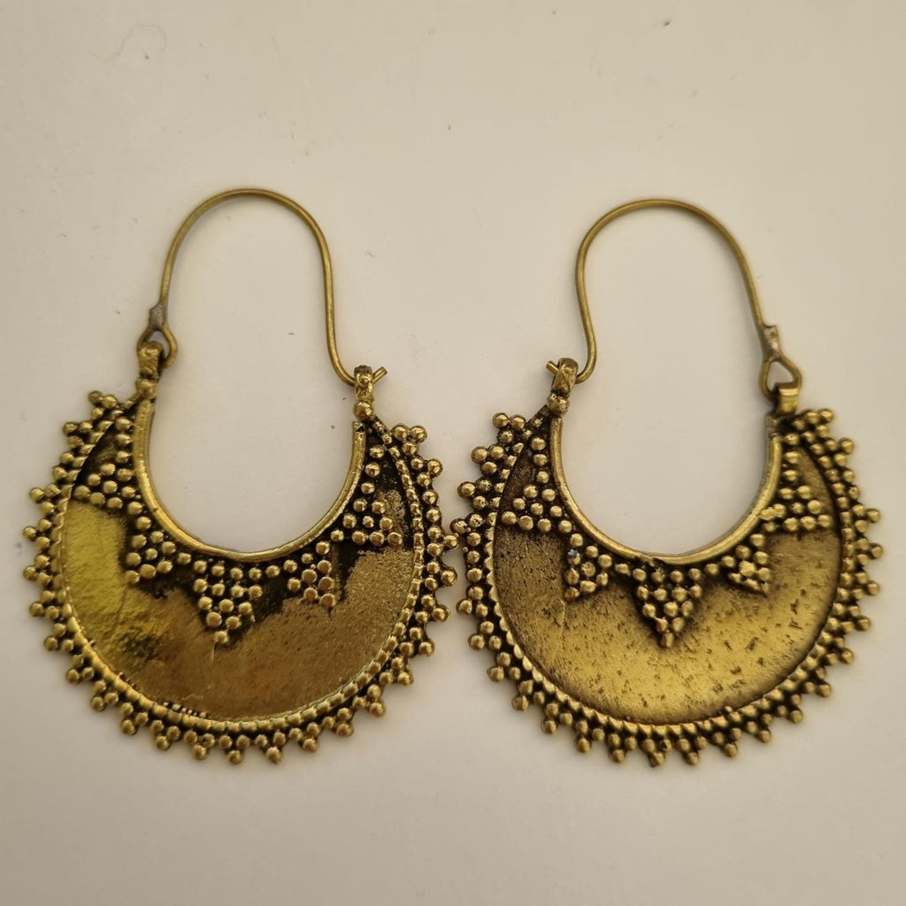 Gold Gypsy Tribal Hoop Earrings by Lost Lover