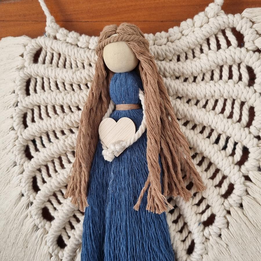 Angel macrame wall hanging