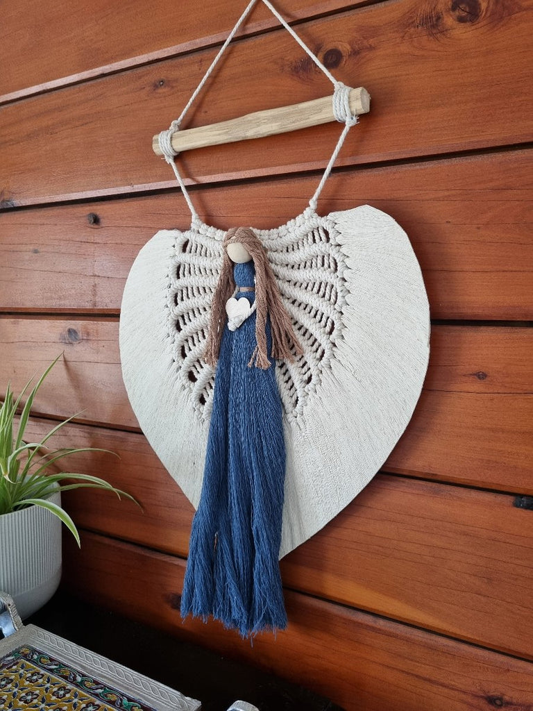 Angel macrame wall hanging