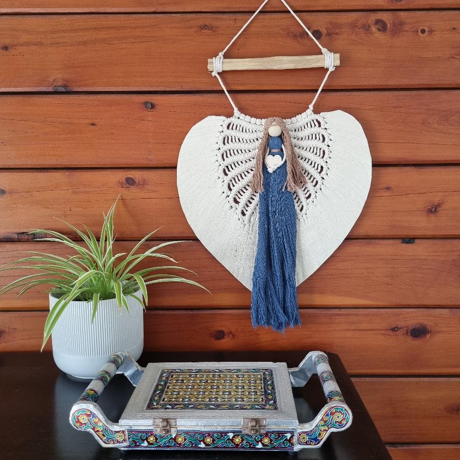 Angel macrame wall hanging