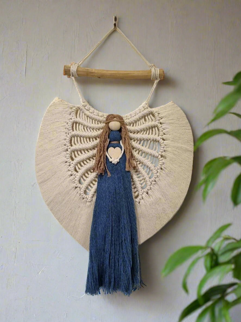 Angel macrame wall hanging