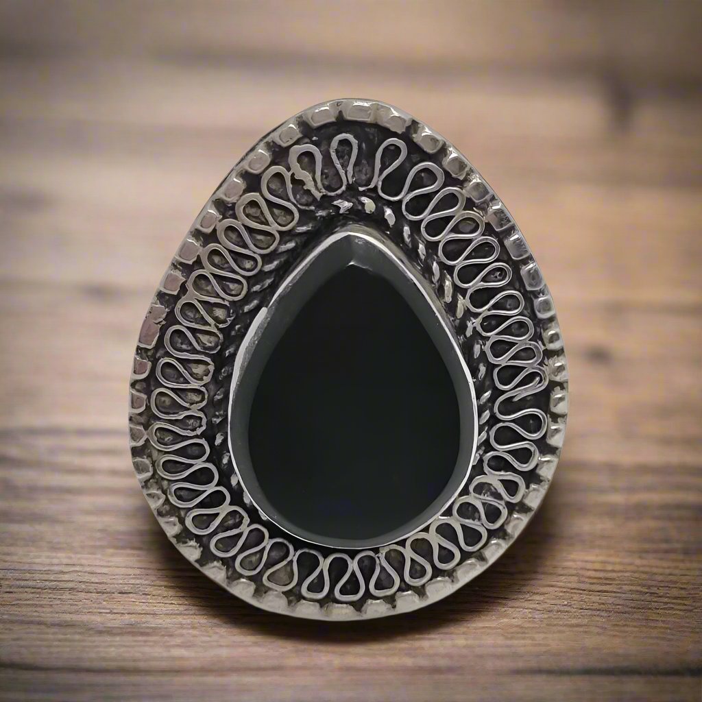 Black Stone Tribal Ring - Ring - Boho Jewelry - Lost Lover