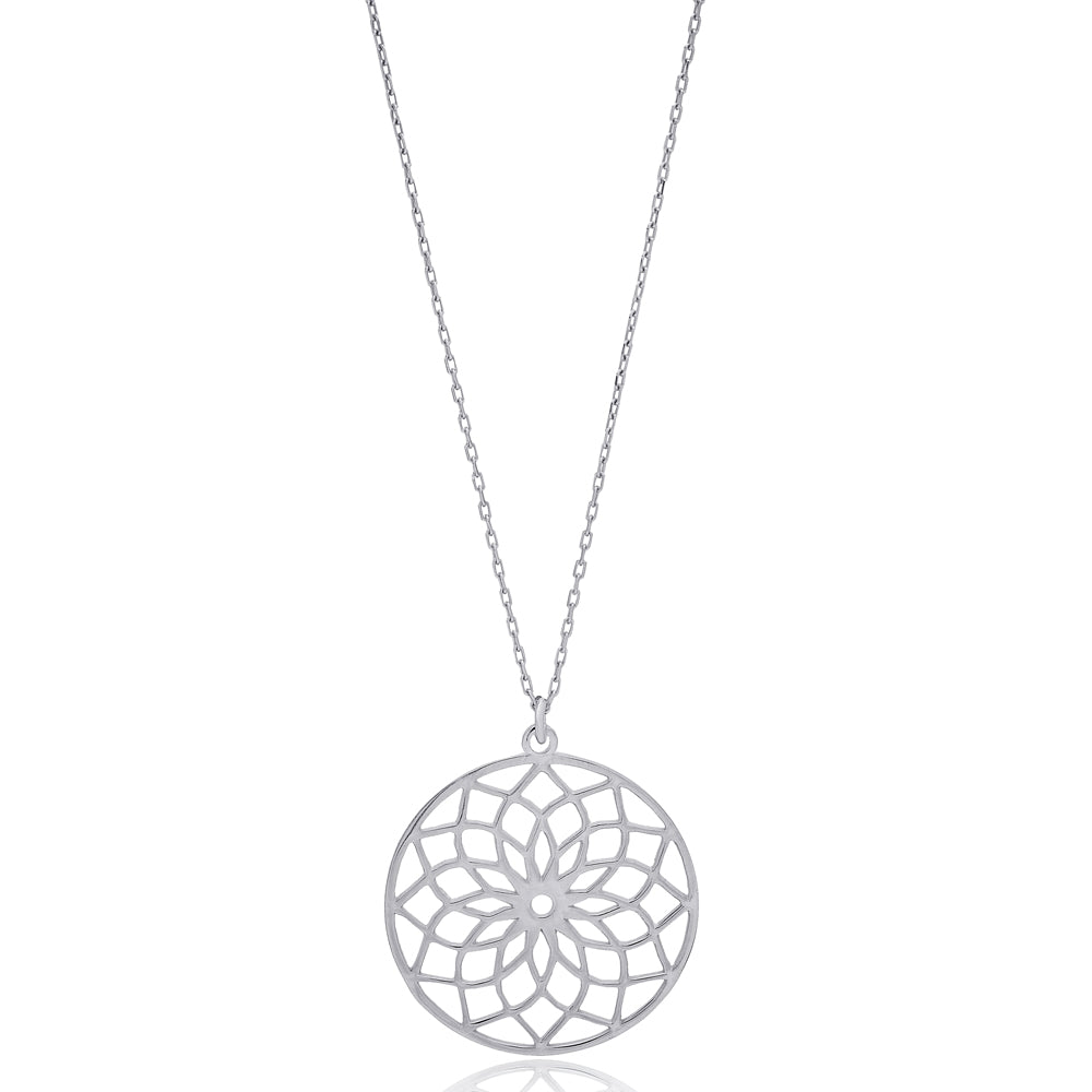 Delilah Flower Necklace - Handmade Turkish 925 Stirling Silver