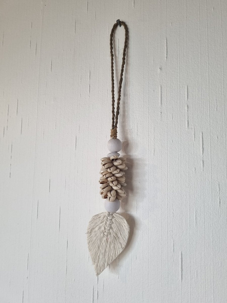 Macrame Shell and Leaf Curtain Tie Back