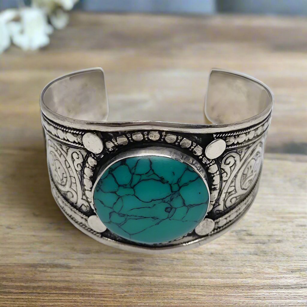 Lost Lover - Stone Kuchi Tribal Boho Cuff Bracelet - Small