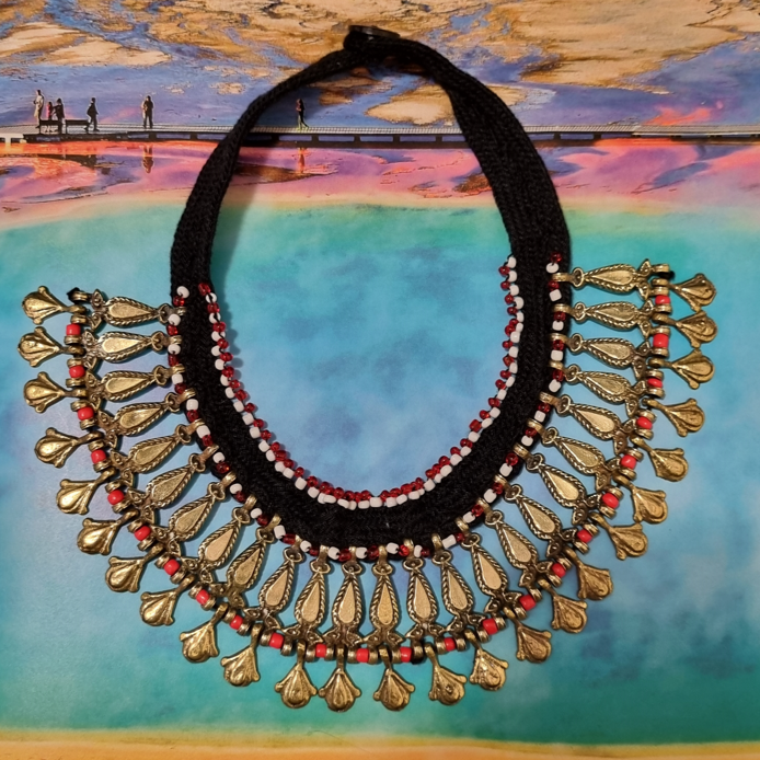 Kuchi Tribal Choker with Gold Pendants