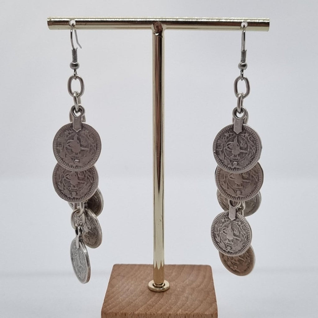 Anatolian Boho Chandelier Earrings - "Turkish Coins"