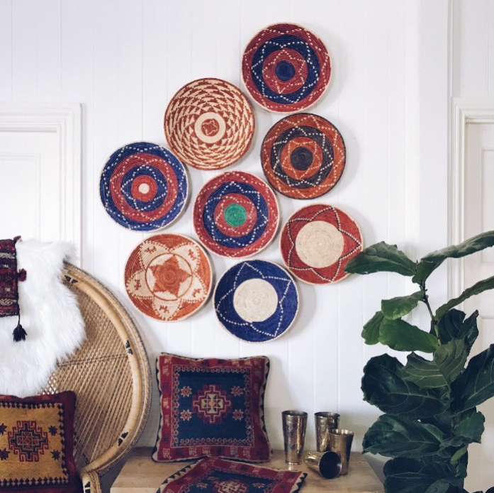 Tribal basket wall display