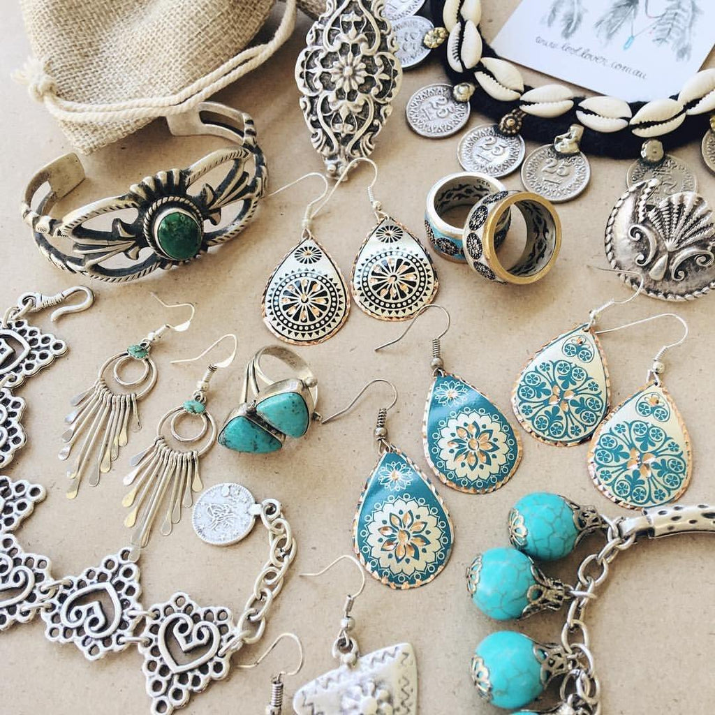 Turkish Copper Earrings - Teal - Earrings - Bohemian Jewellery and Homewares - Lost Lover