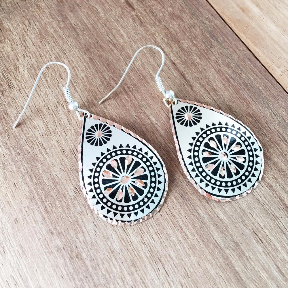 Turkish Copper Earrings - Black - Earrings - Bohemian Jewellery and Homewares - Lost Lover