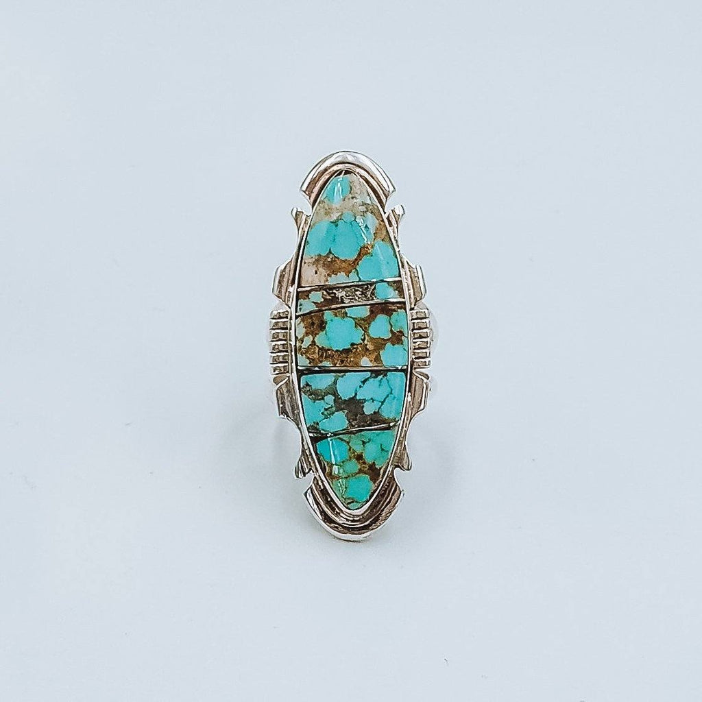 Turquoise Shield Navajo Ring - Ring - Boho Jewelry - Lost Lover