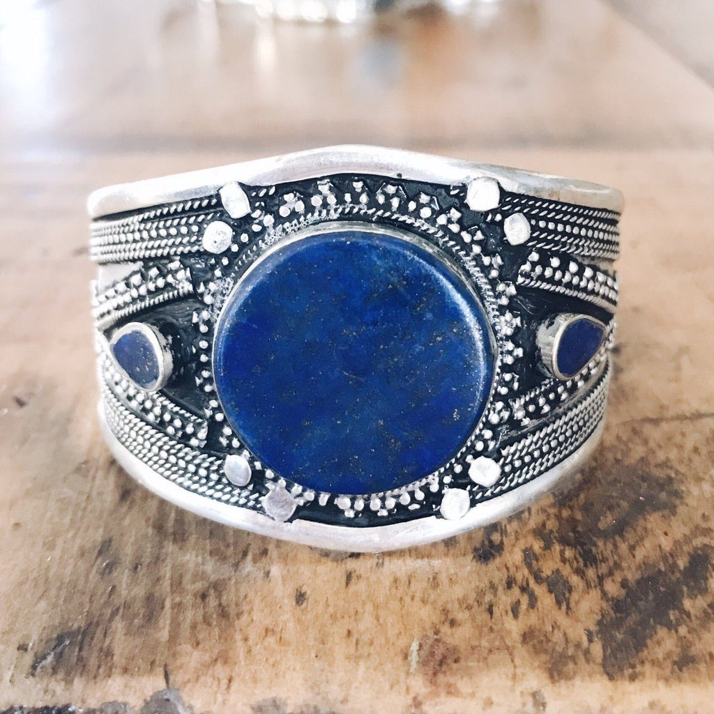 Lapis lazuli tribal cuff - Small - Bracelet - Bohemian Jewellery and Homewares - Lost Lover