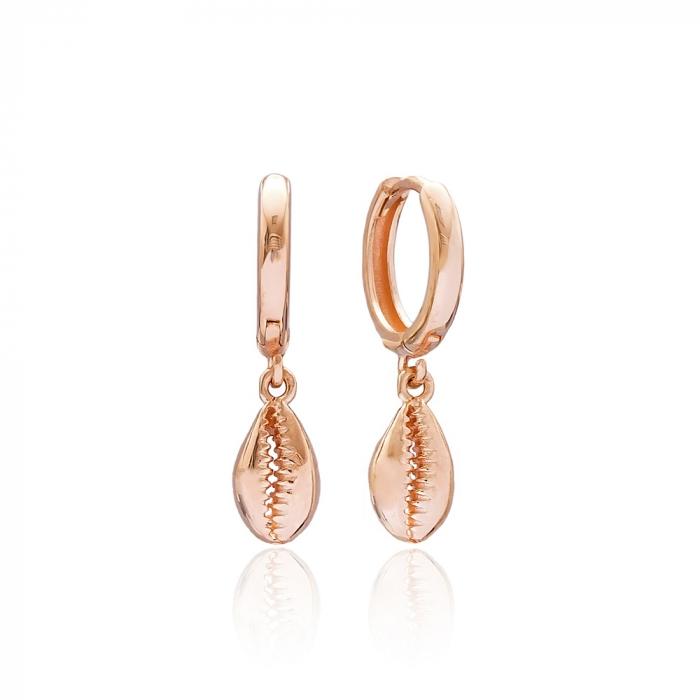 Rose Gold Cowrie Shell Earrings - Earrings - Boho Jewelry - Lost Lover