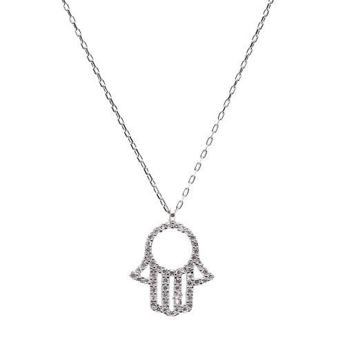 Silver Hamsa pendant on chain - Necklace - Bohemian Jewellery and Homewares - Lost Lover