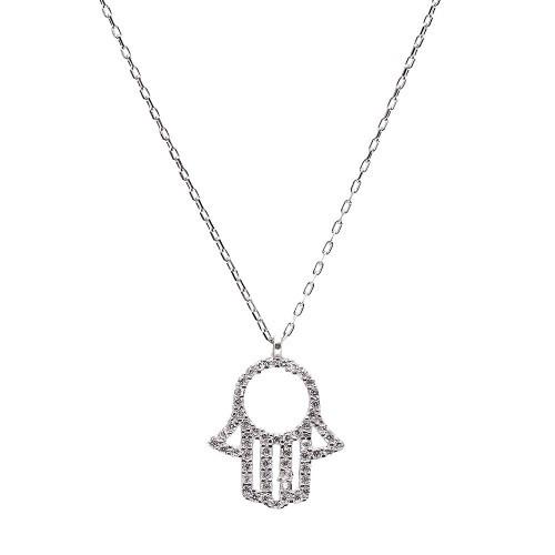 Silver Hamsa pendant on chain - Necklace - Bohemian Jewellery and Homewares - Lost Lover