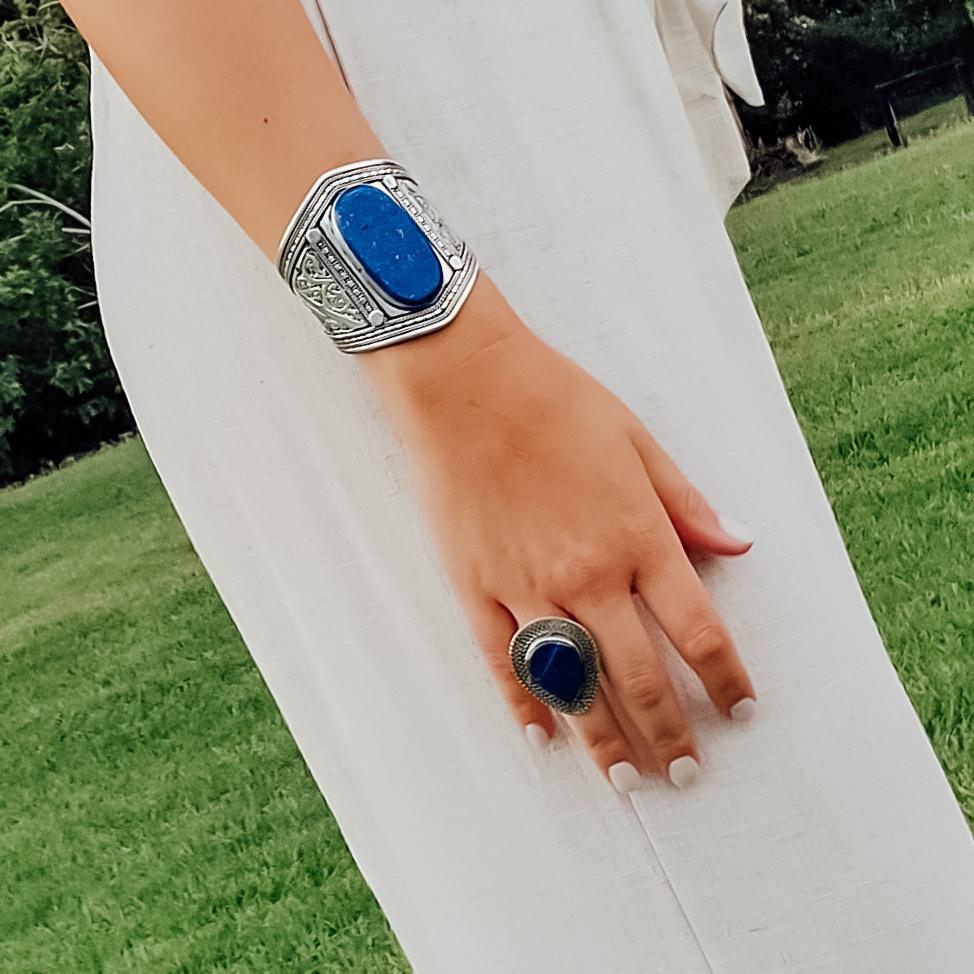 Lapis Lazuli Tribal Ring - Ring - Boho Jewelry - Lost Lover