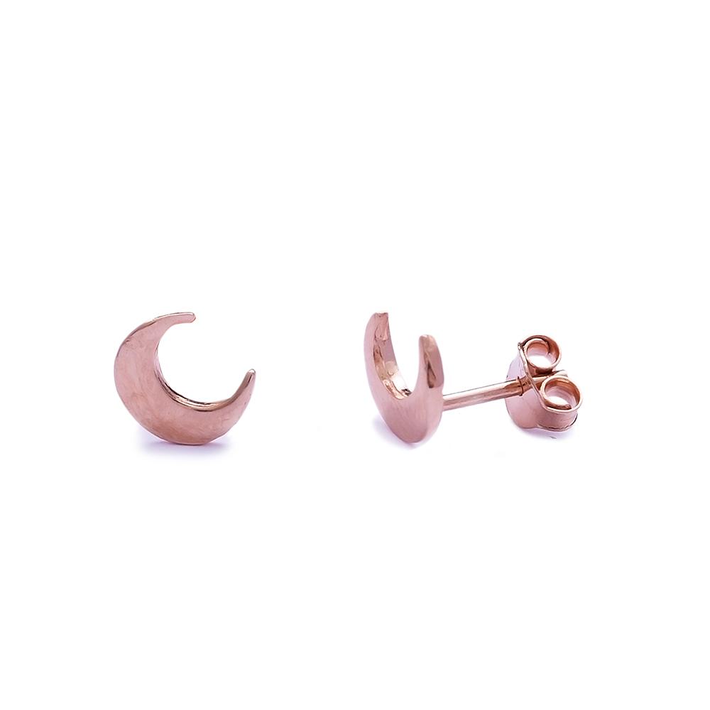 Crescent Moon Stud Earrings - Rose Gold - Earrings - Boho Jewelry - Lost Lover