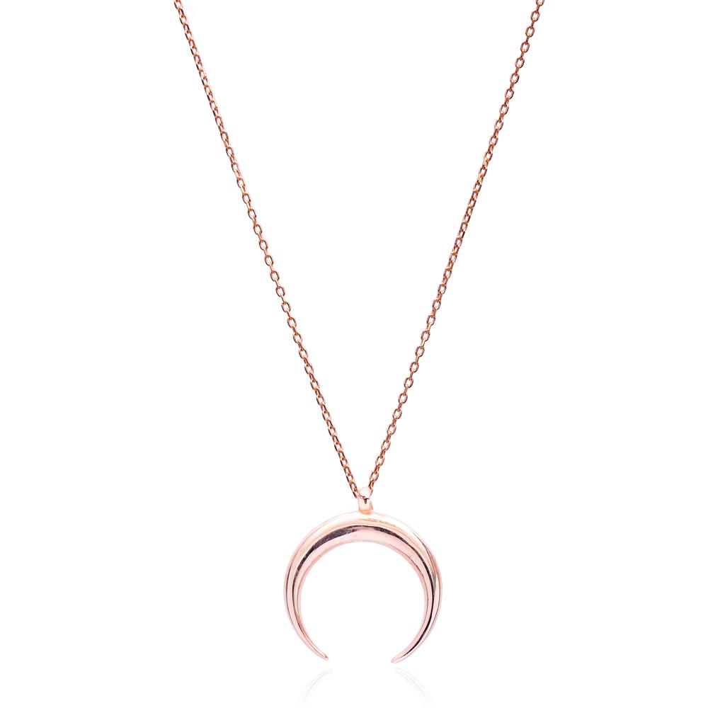 Crescent Moon Pendant - Rose Gold - Necklace - Boho Jewelry - Lost Lover