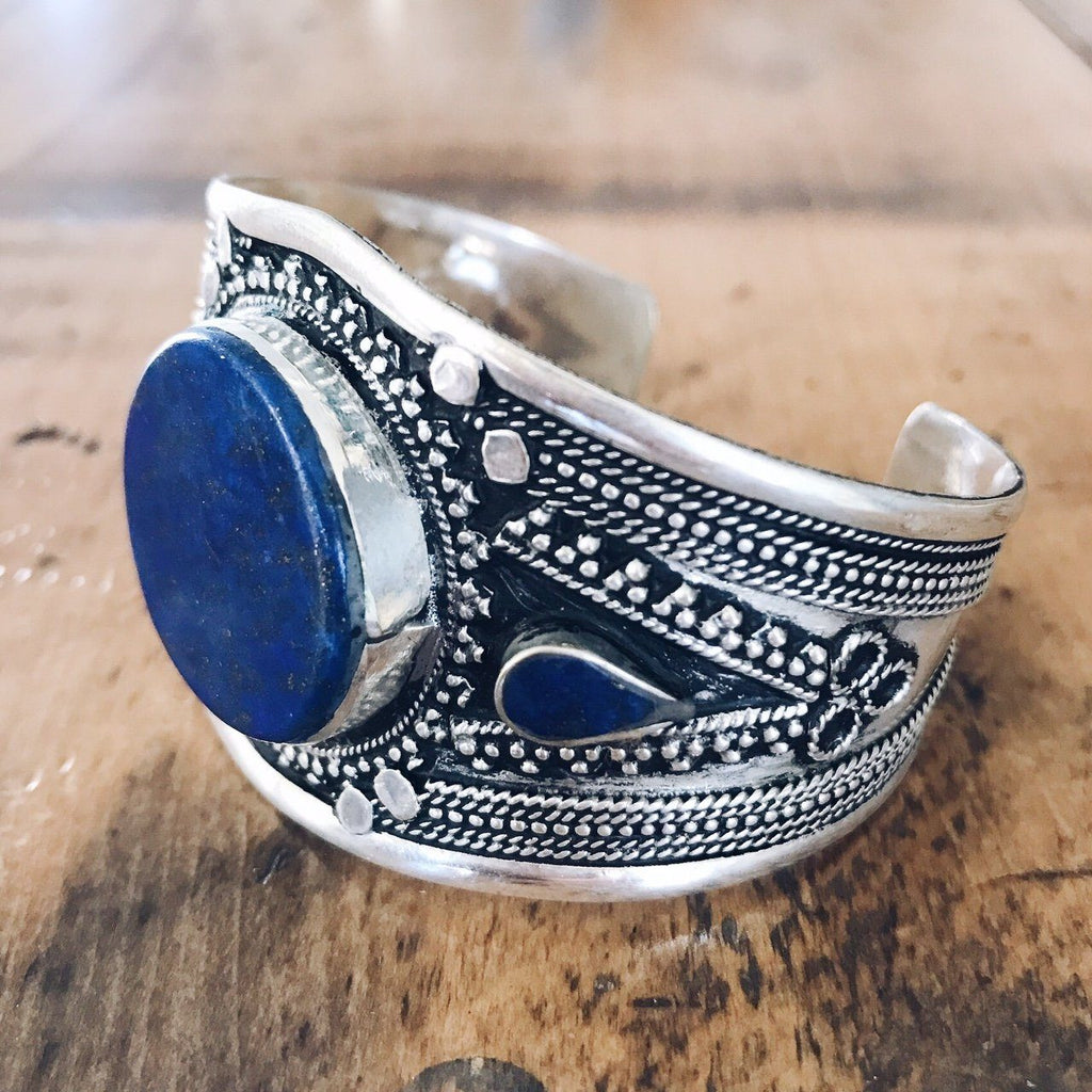 Lapis lazuli tribal cuff - Small - Bracelet - Bohemian Jewellery and Homewares - Lost Lover